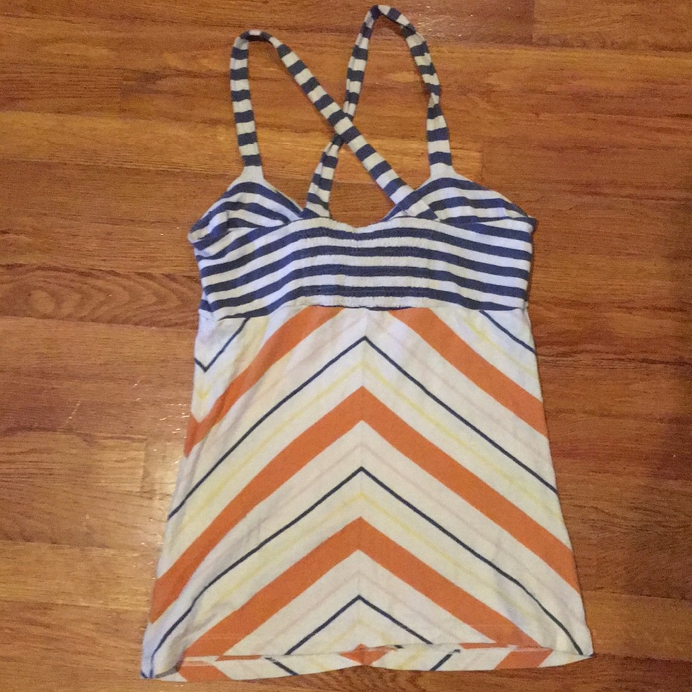 Anthropologie multi-patterned cross back tank